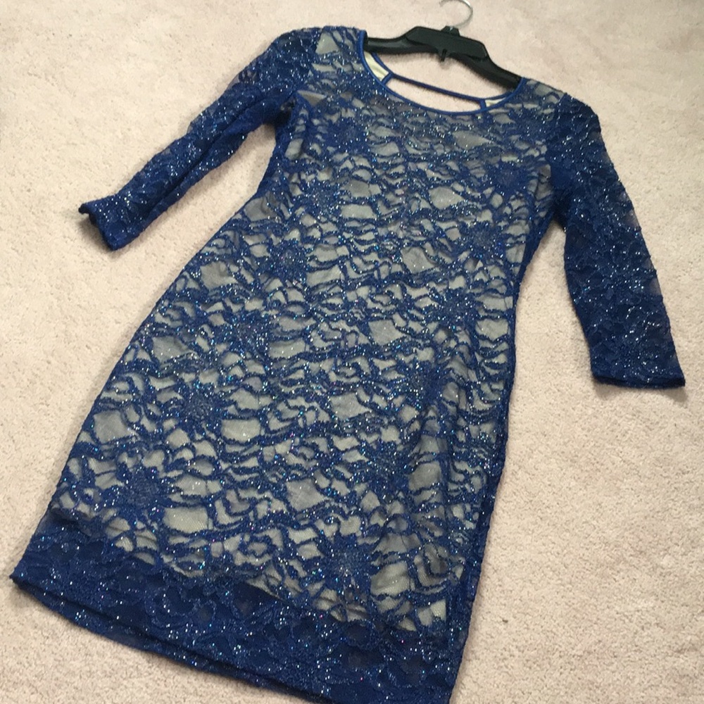 Sexy Blue tight homecoming dress